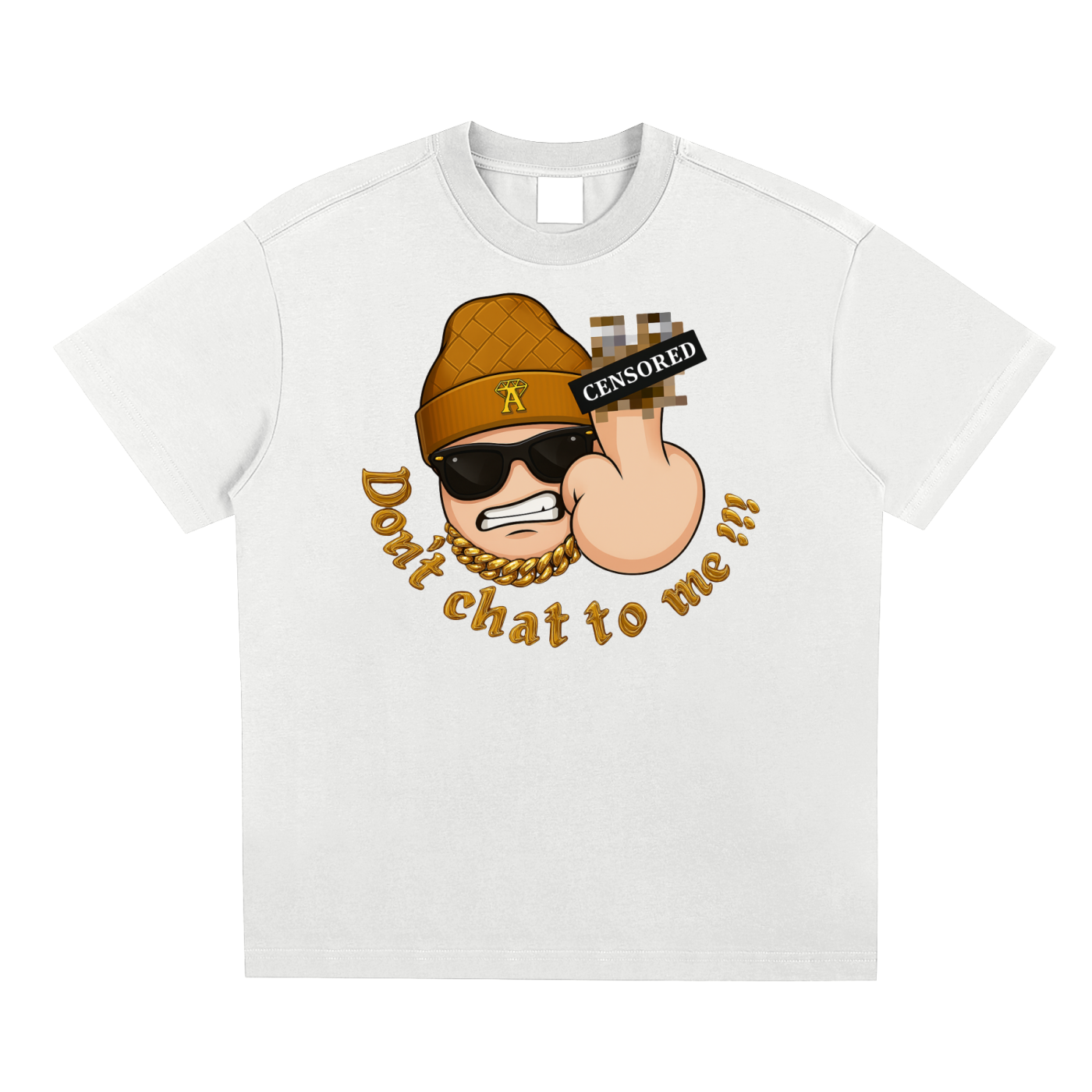 Don't chat to me white T-shirt -Ivory - White vintage luxury streetwear t-shirt for men