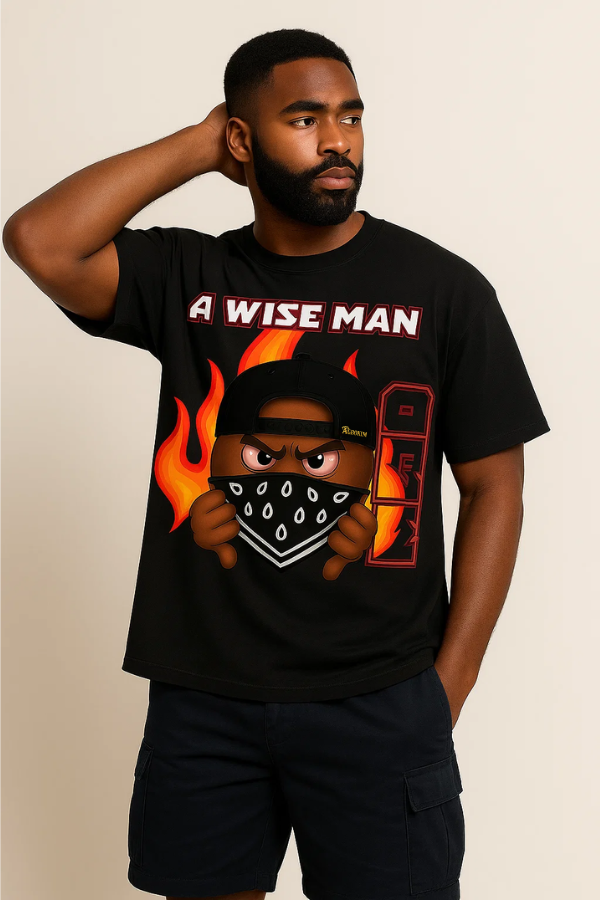 Wise Man MAD Black Bandana T-shirt - Caramel