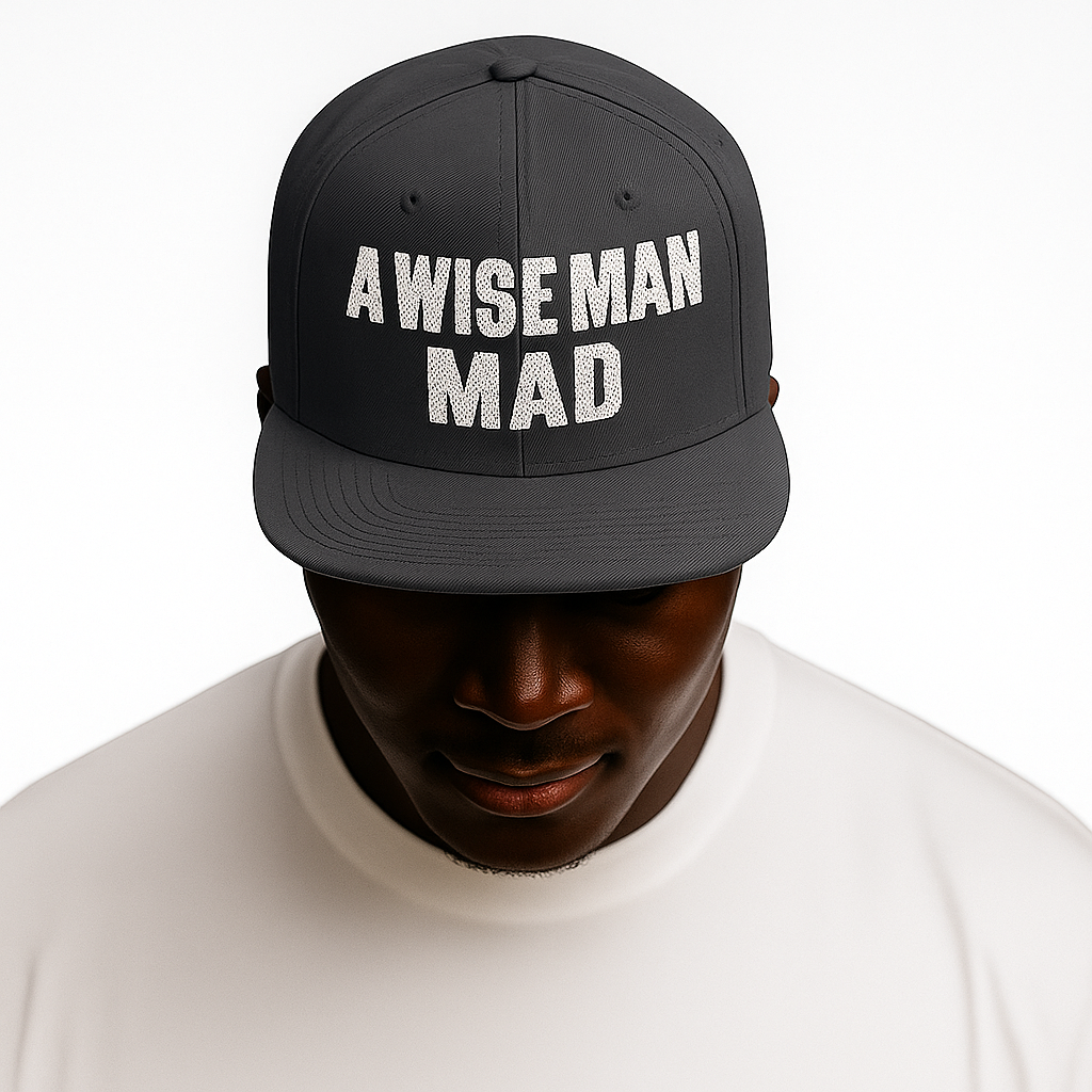 A Wise Man Mad Snapback Hat – Premium Gray Wool Blend Limited Edition Snapback