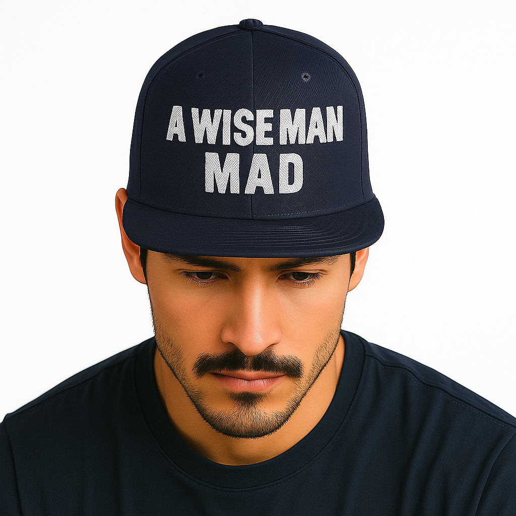 A Wise Man Mad - Midnight blue crown with ivory limited edition snapback