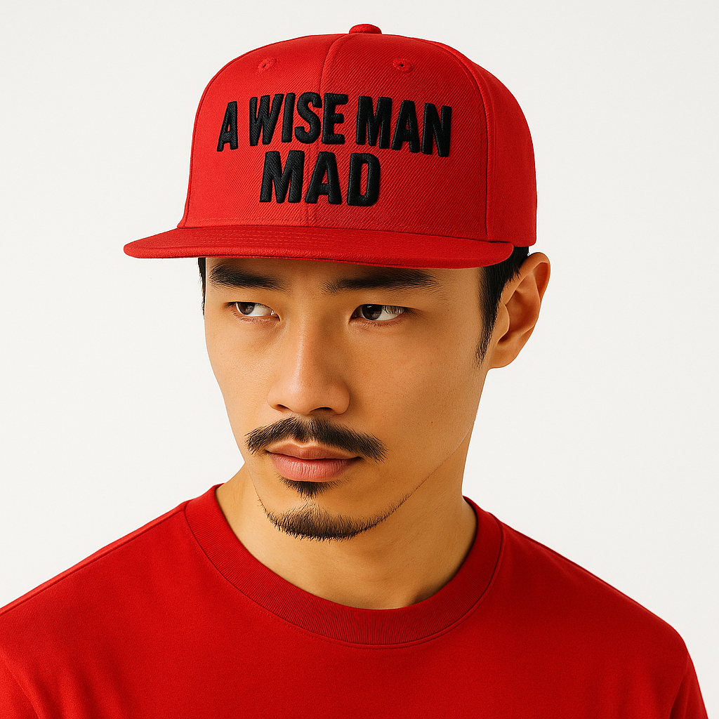 A Wise Man Mad Snapback - Scarlet red crown and Black limited edition