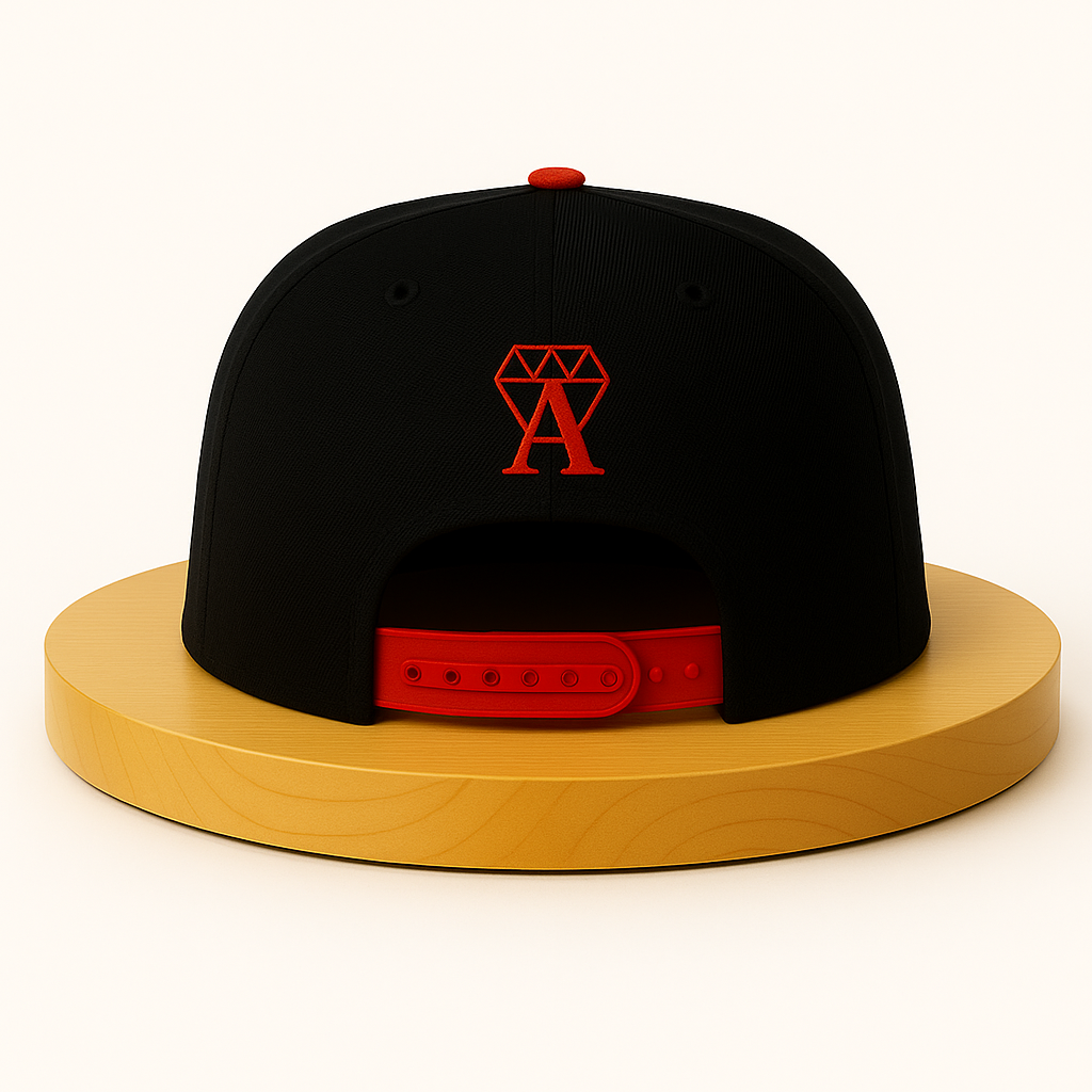 A Wise Man Mad Snapback – Black crown with Scarlet red limited edition snapback
