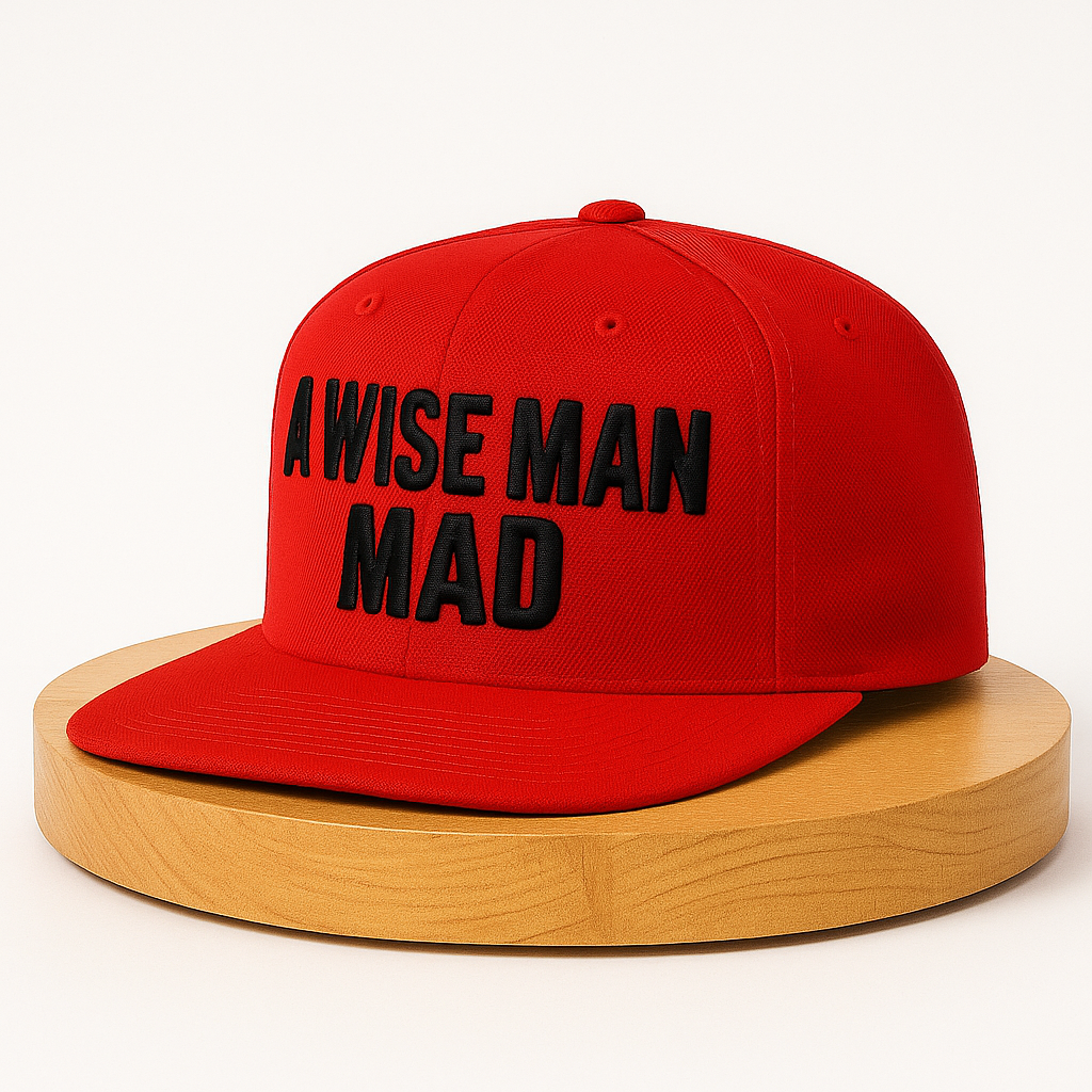A Wise Man Mad Snapback - Scarlet red crown and Black limited edition