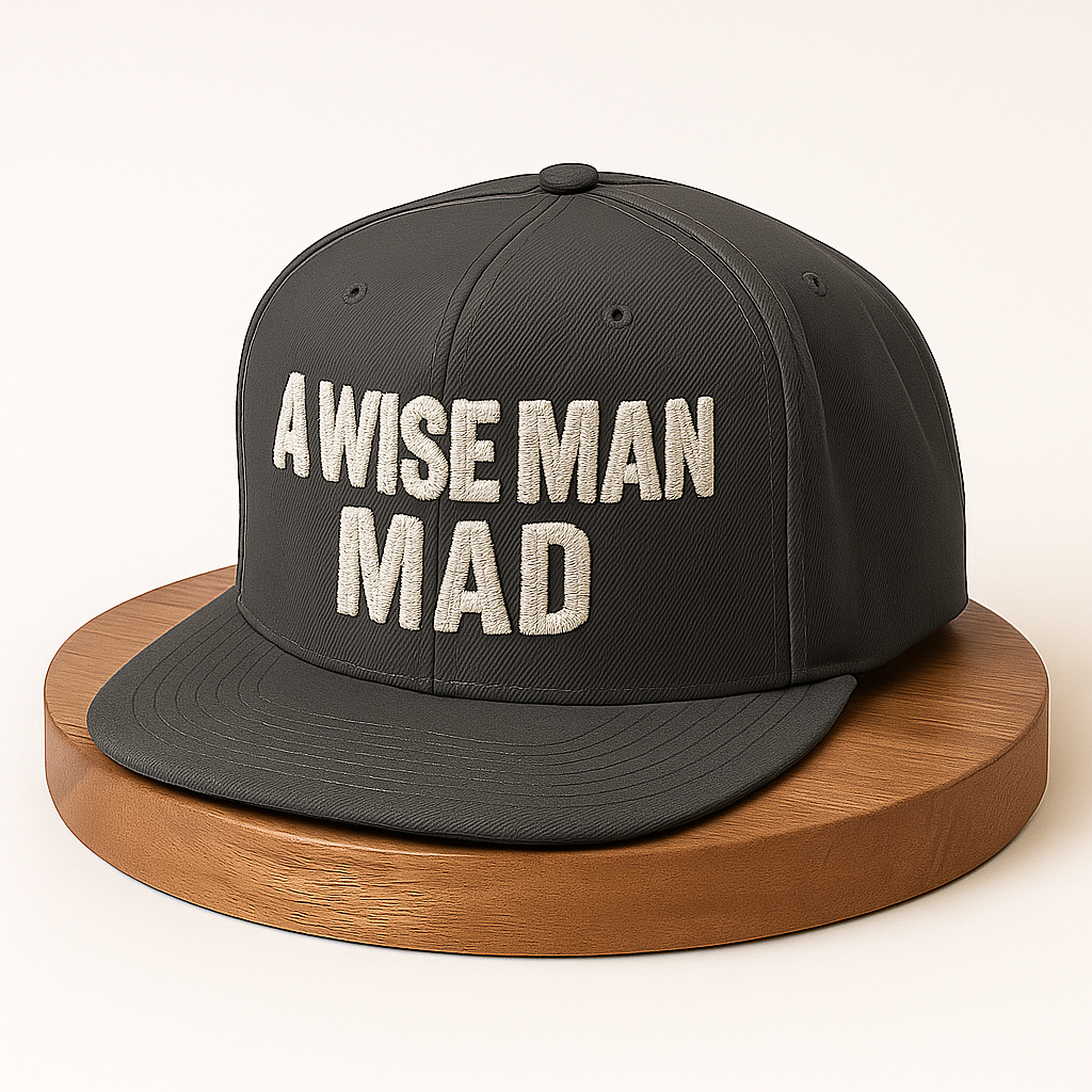 A Wise Man Mad Snapback Hat – Premium Gray Wool Blend Limited Edition Snapback