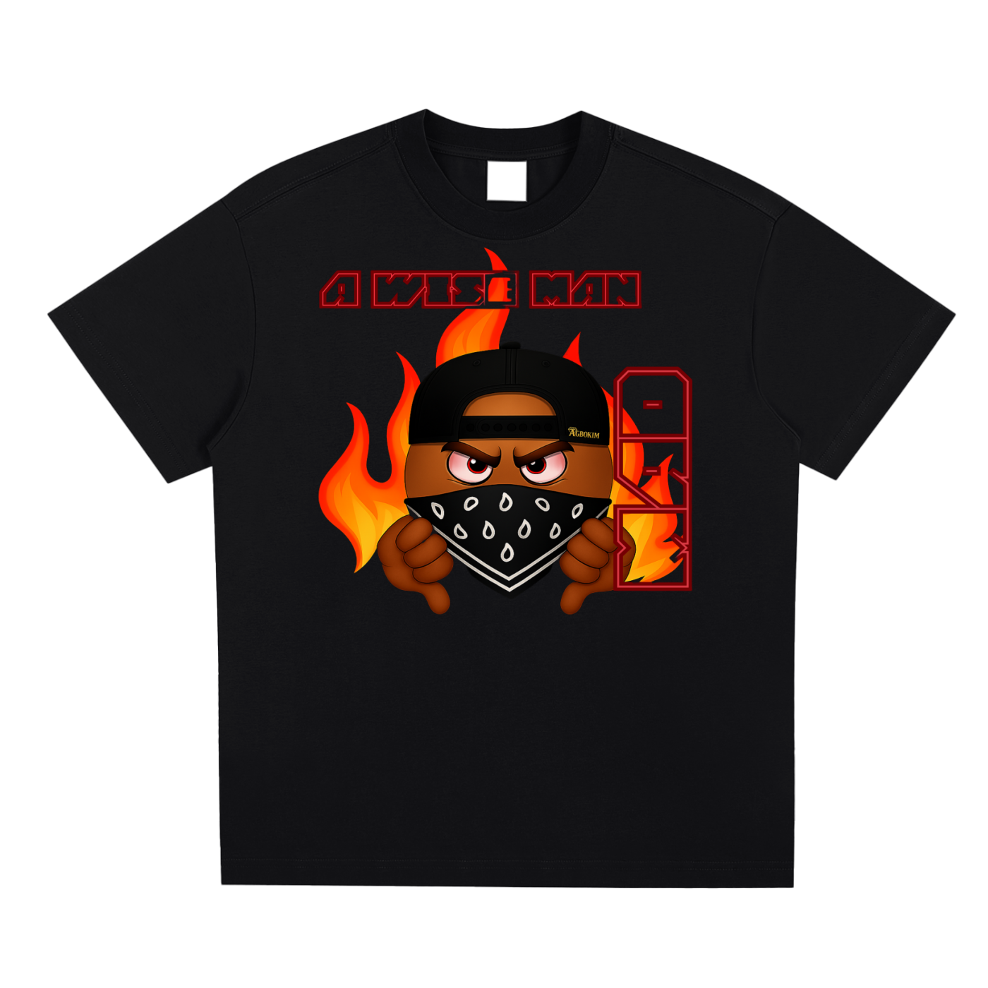 A Wise man mad - Caramel - Black vintage luxury streetwear t-shirt for men