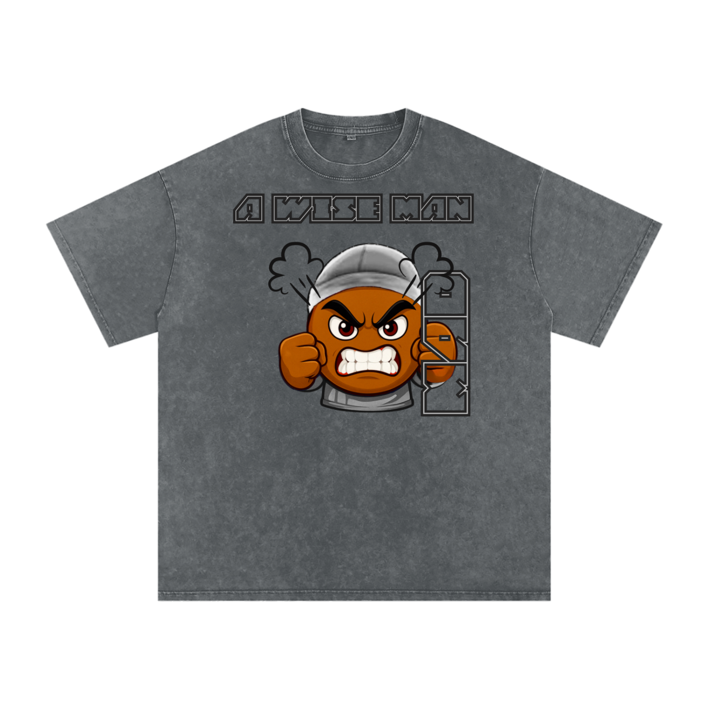 A Wise man mad - Caramel - Gray Acid wash vintage luxury streetwear t-shirt for men