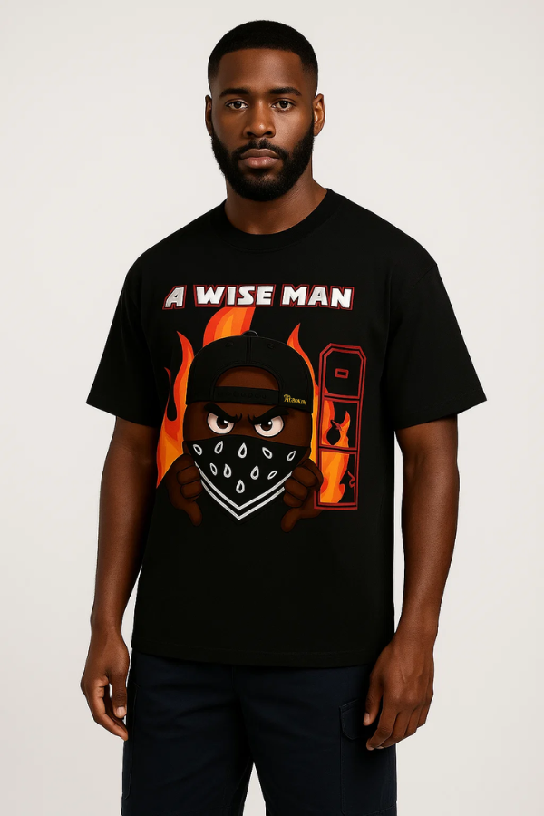 A Wise man mad - Expresso - Black vintage luxury streetwear t-shirt for men