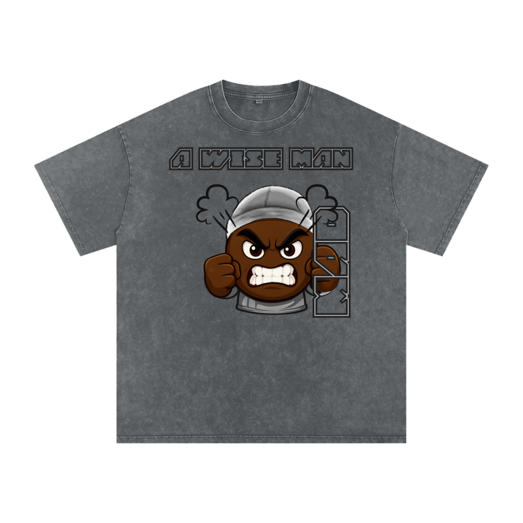 A Wise man mad - Expresso - Gray Acid wash vintage luxury streetwear t-shirt for men