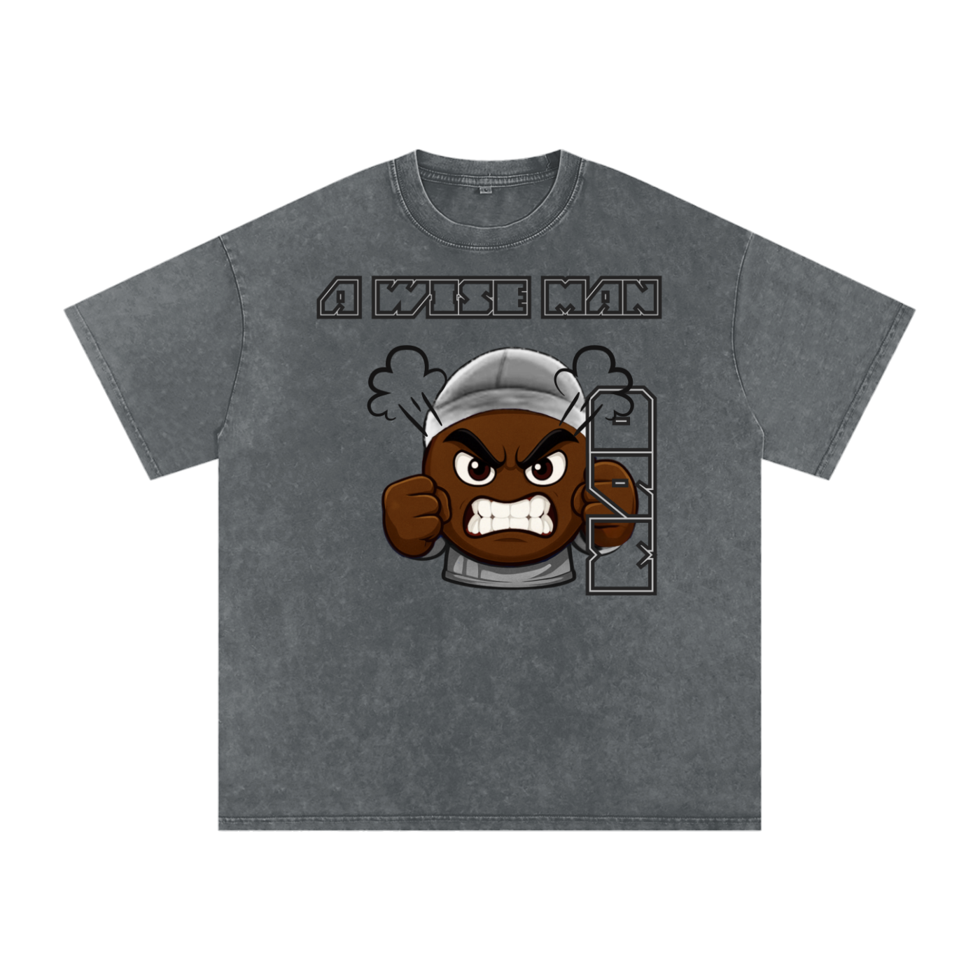 A Wise man mad - Expresso - Gray Acid wash vintage luxury streetwear t-shirt for men