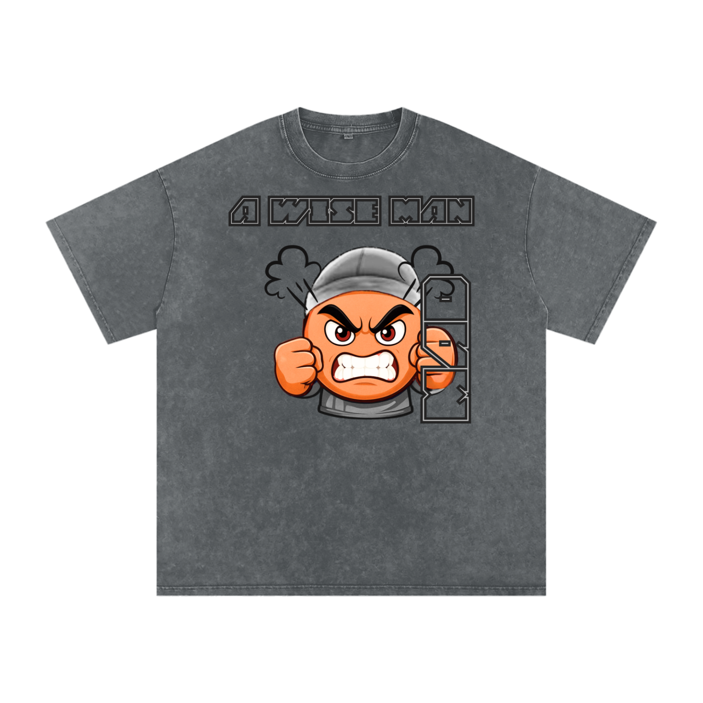 A Wise man mad - Ivory - Gray Acid wash vintage luxury streetwear t-shirt for men
