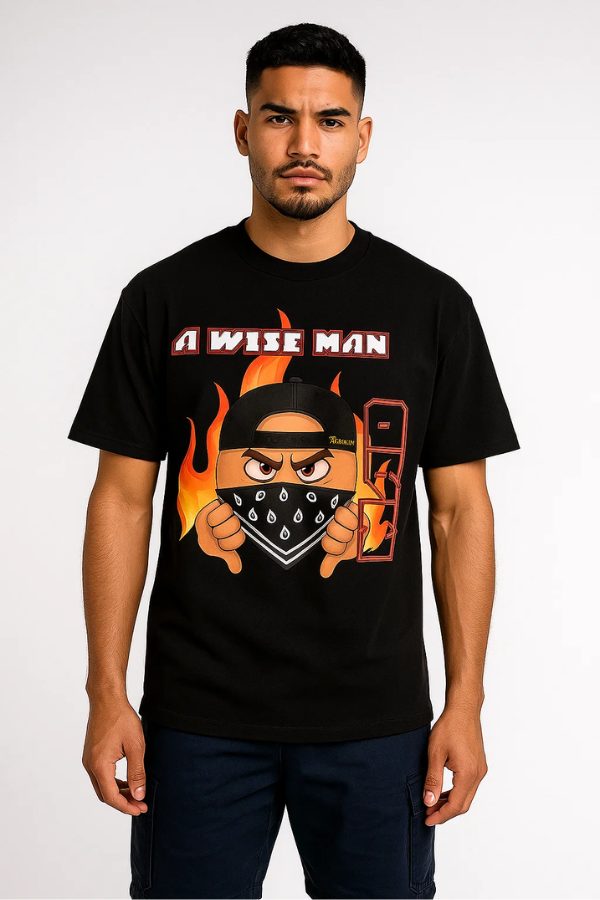 A Wise man mad - Toffee - Black vintage luxury streetwear t-shirt for men