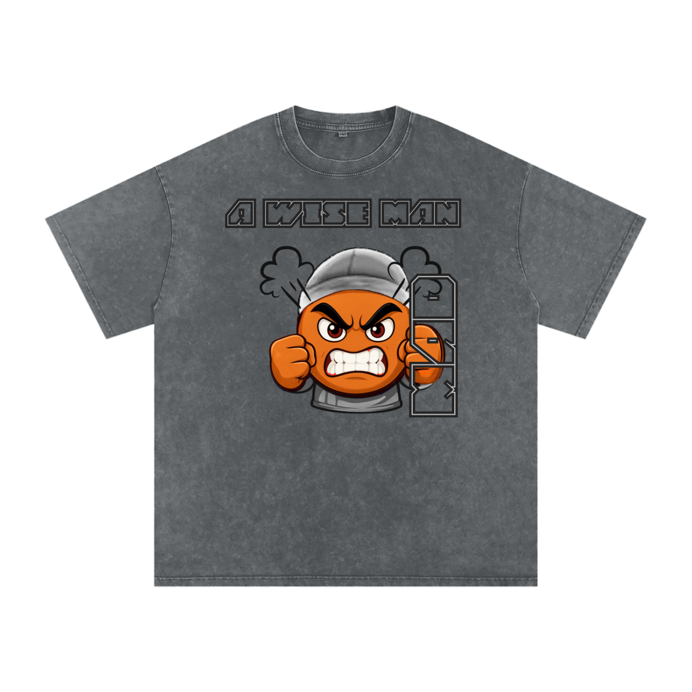 A Wise man mad - Toffee - Gray Acid wash vintage luxury streetwear t-shirt for men