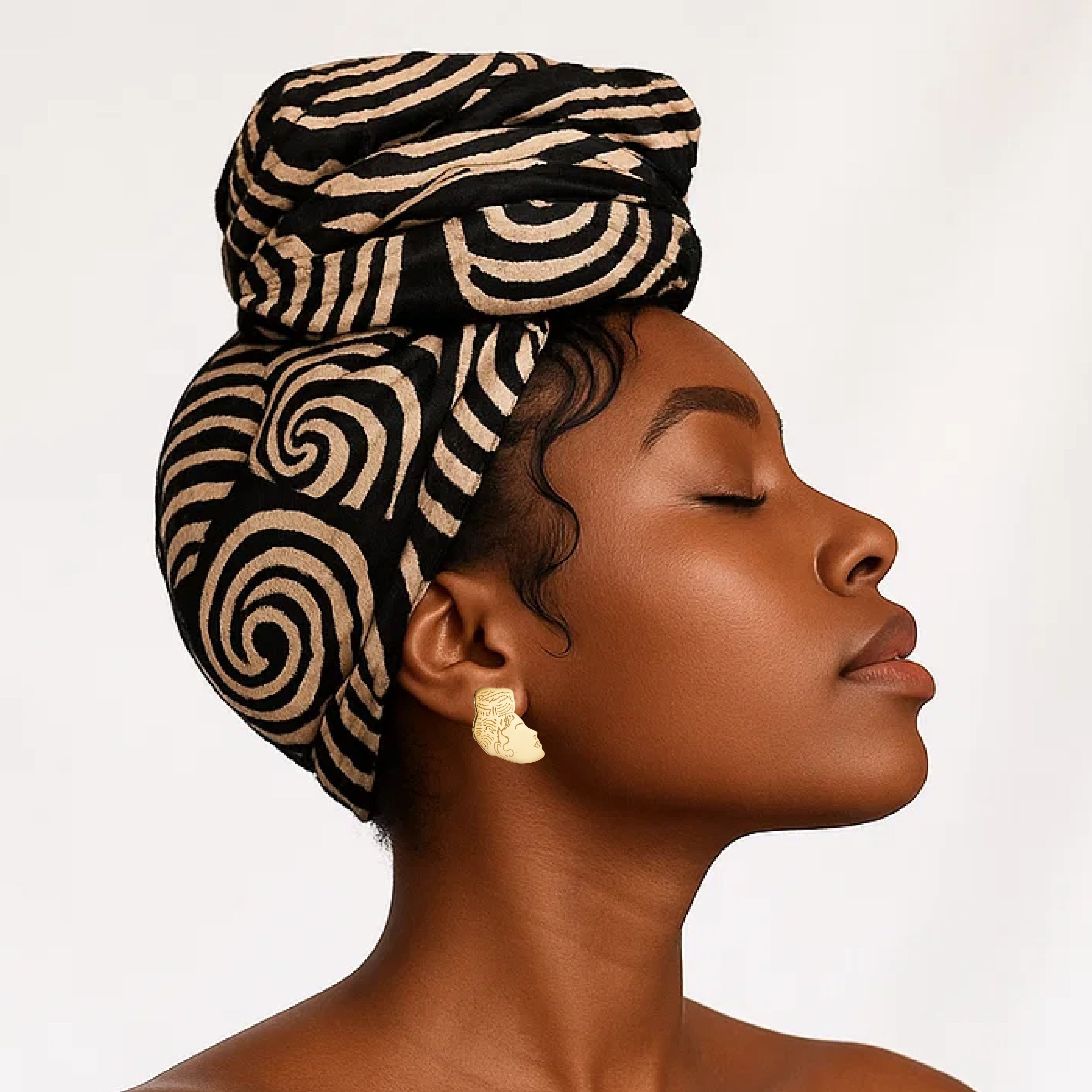 Hadda Headscarf earrings 18k gold plated