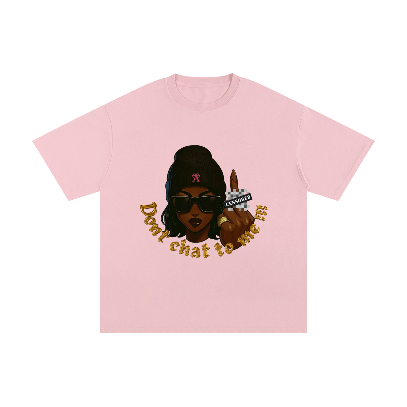 Don't chat to me baby pink T-shirt - Expresso - pink vintage luxury streetwear t-shirt for women 