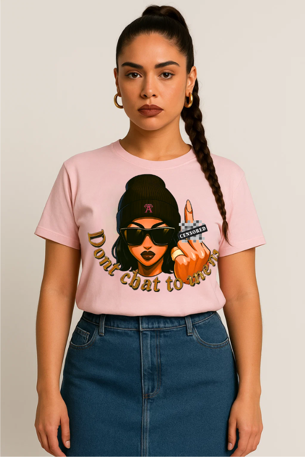Don't chat to me baby pink T-shirt - Toffee - pink vintage luxury streetwear t-shirt for women 
