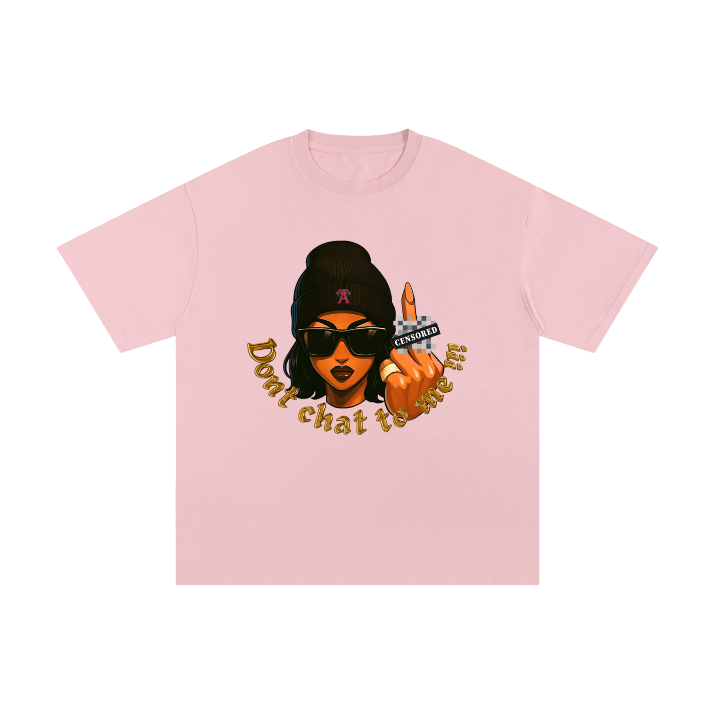 Don't chat to me baby pink T-shirt - Toffee - pink vintage luxury streetwear t-shirt for women 