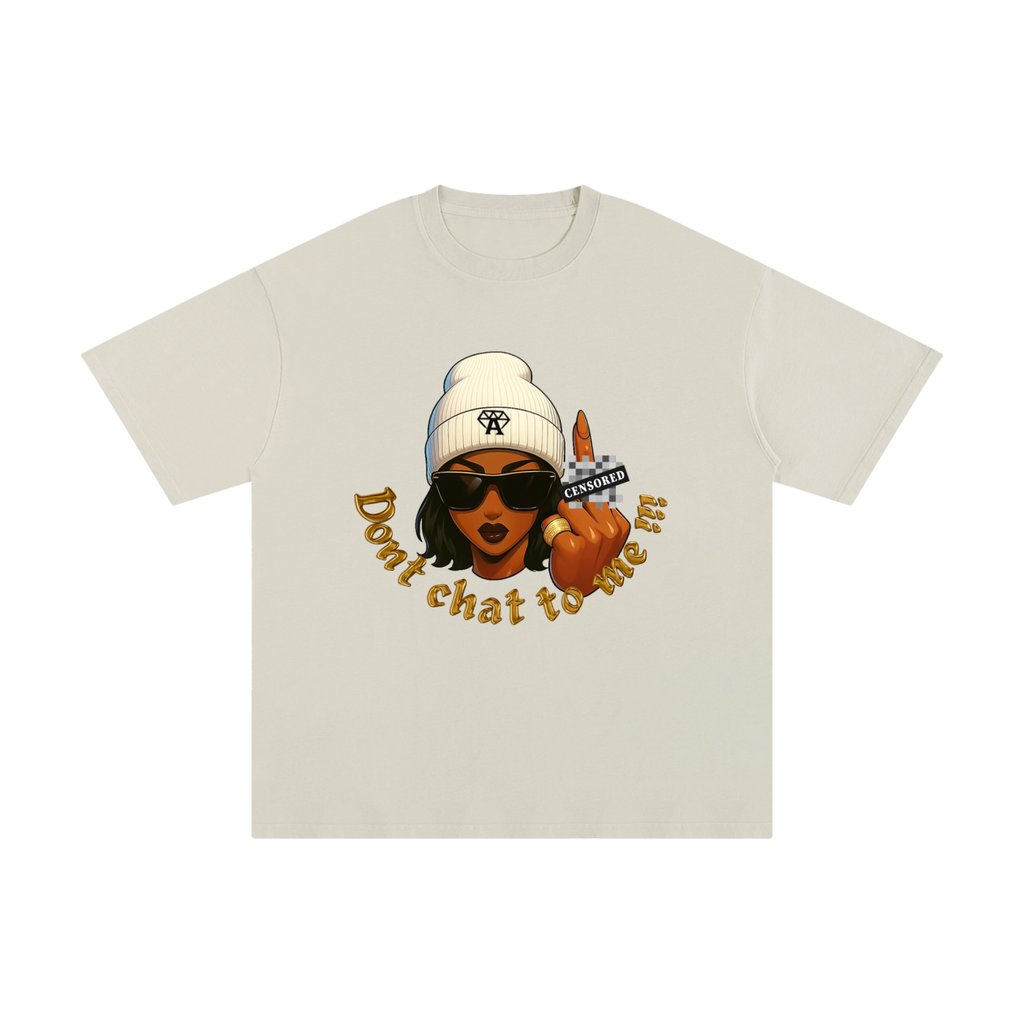 Don't chat to me nude T-shirt -Caramel - Nude vintage luxury streetwear t-shirt for women 