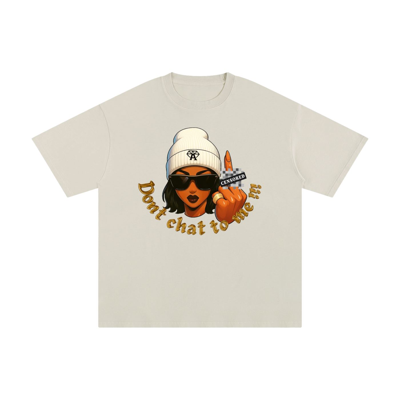 Don't chat to me nude T-shirt -Toffee - Nude vintage luxury streetwear t-shirt for women 