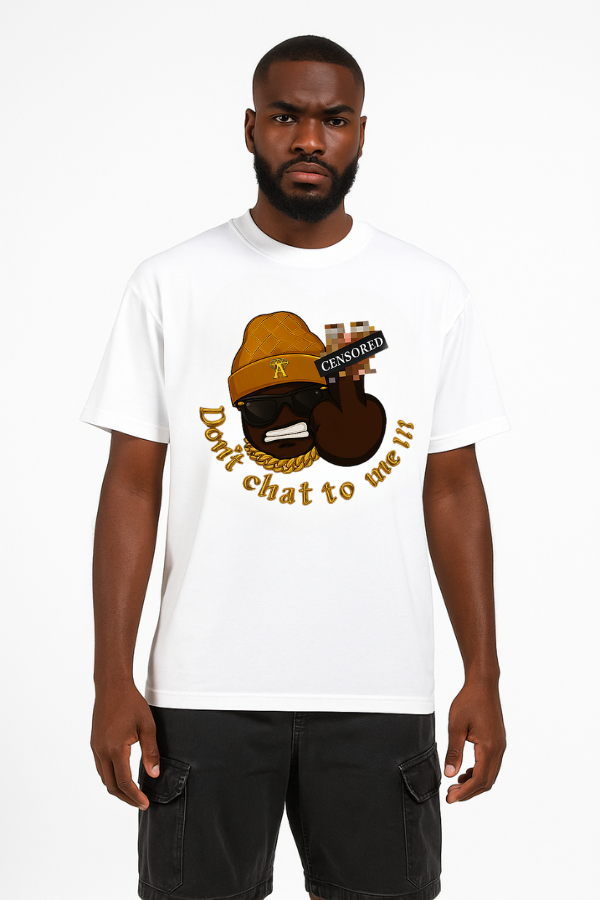 Don't chat to me white T-shirt -Expresso - White vintage luxury streetwear t-shirt for men