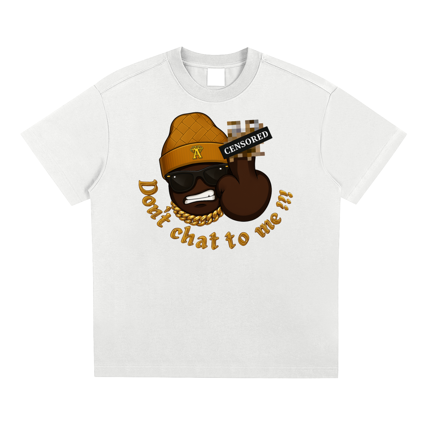 Don't chat to me white T-shirt -Expresso - White vintage luxury streetwear t-shirt for men