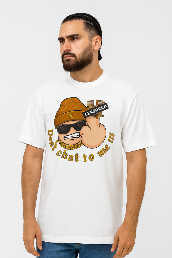 Don't chat to me white T-shirt -Ivory - White vintage luxury streetwear t-shirt for men