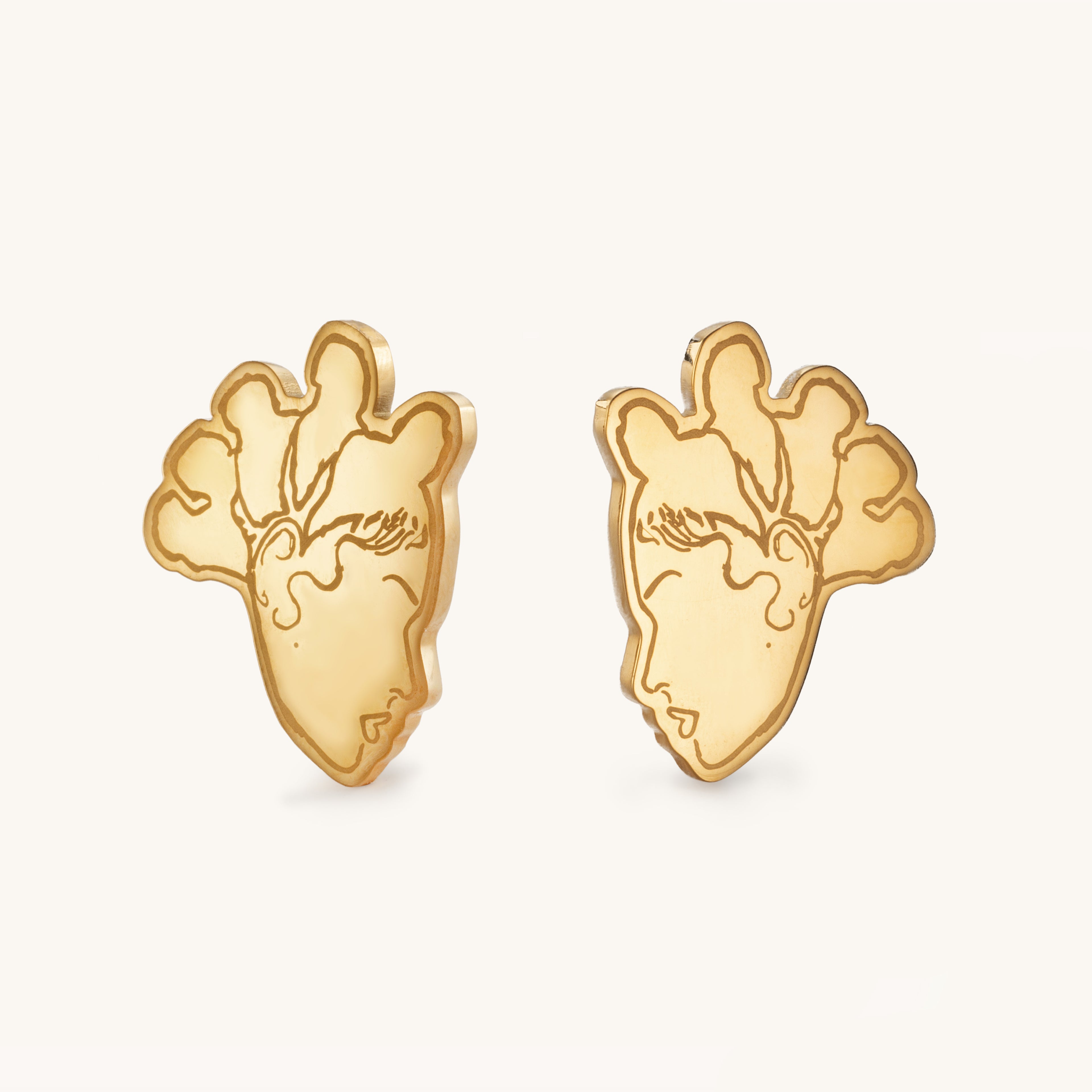 Engraved Bantu Knot Earrings – 18k Gold-Plated Baby Hair Design