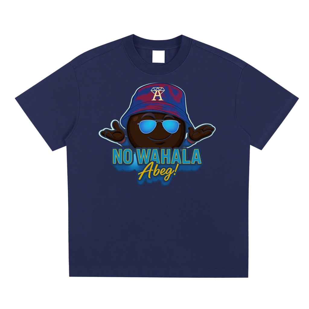 No Wahala blue T-shirt - Expresso - Blue vintage luxury streetwear t-shirt for men