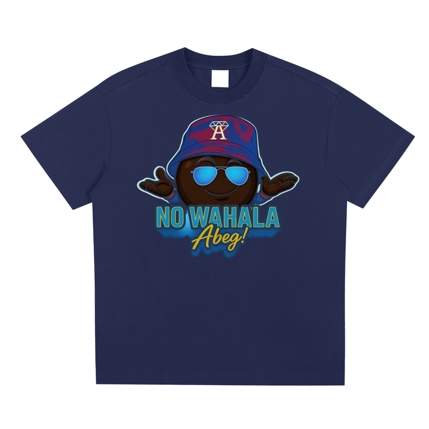 No Wahala blue T-shirt - Expresso - Blue vintage luxury streetwear t-shirt for men