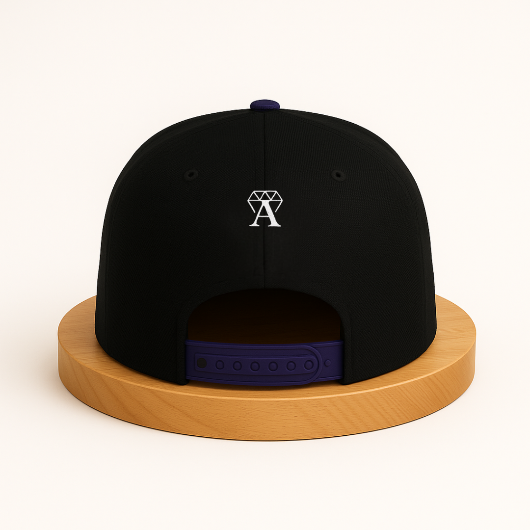 A Wise Man Mad Snapback Hat – Black crown and Royal Purple Limited Edition Snapback