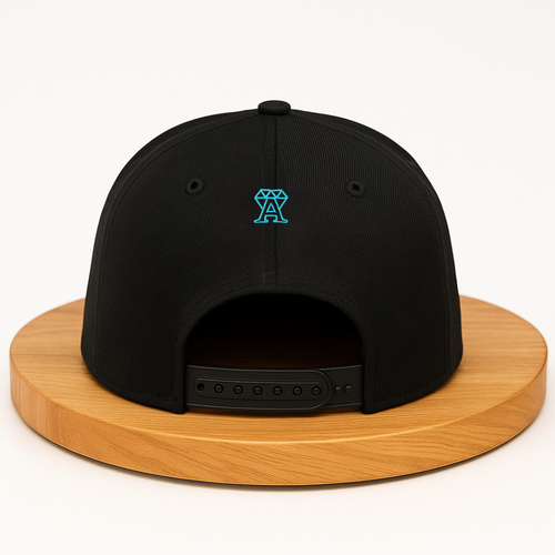 A Wise Man Mad - Black crown with Electric Blue limited edition snapback