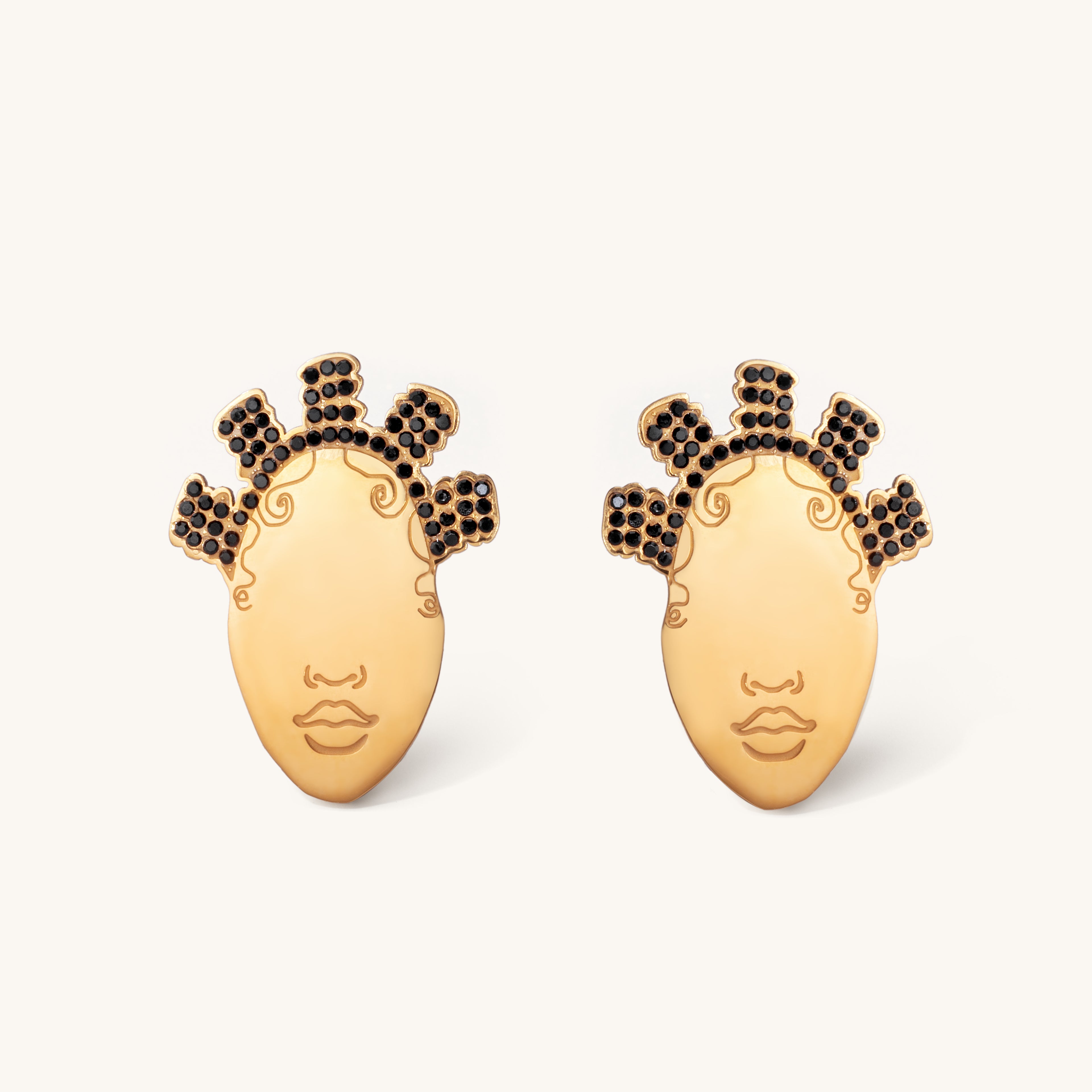 18k gold-plated Bantu knot earrings